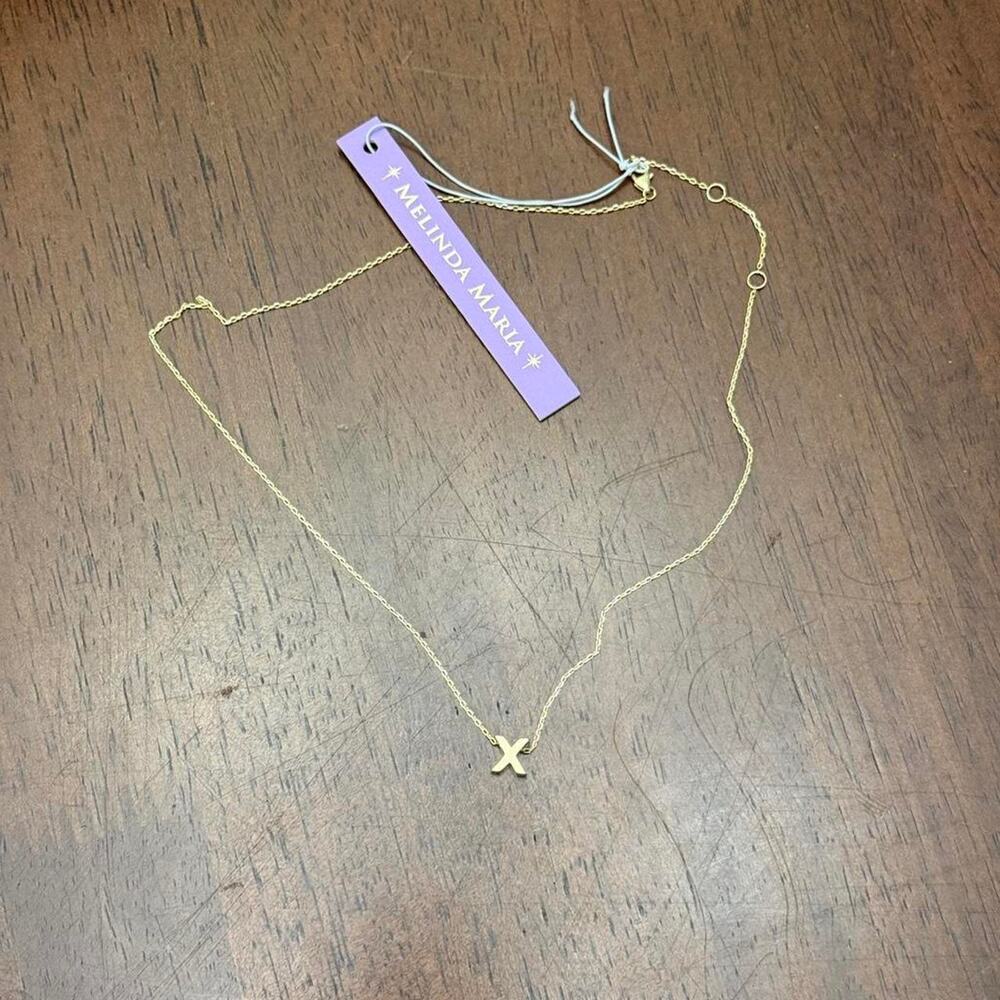 Melinda Maria Gold Necklace- Initial X